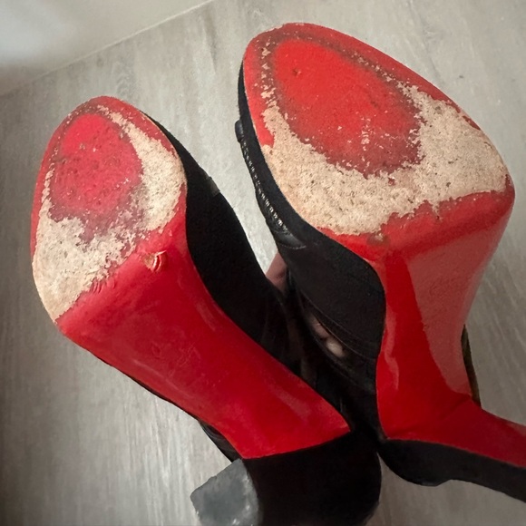 Great Condition Red Bottom Peep Toe Booties - Picture 8 of 8